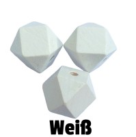 Holzhexagon weiß 16 mm